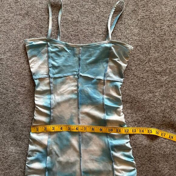 Ruched Drawstring Tie Dye Bodycon Dress - Picture 7 of 8